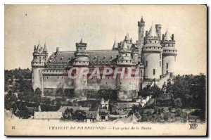 Old Postcard Chateau de Pierrefonds Roche taking view