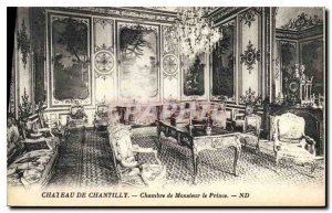 Old Postcard Chateau de Chantilly Chamber of the prince