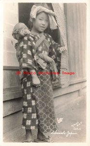 Japan, Sakamoto, RPPC, Japanese Girl in Native Costume, Nielen Photo No 1469-14