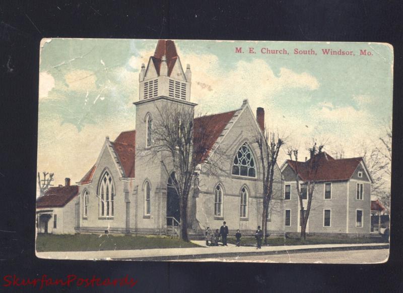 WINDSOR MISSOURI METHODIST EPISCOPAL CHURCH ANTIQUE VINTAGE POSTCARD MO.