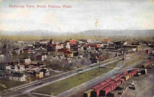 North Yakima Panorama Railroad Yard Washington 1910c postcard