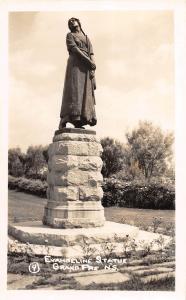 A67/ Grand Pre Nova Scotia Canada Postcard Real Photo RPPC 40s Evangeline Statue