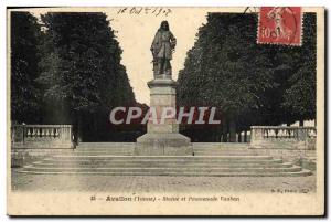 Old Postcard Avallon Vauban Statue And Walk