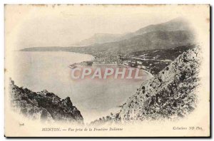 Old Postcard Menton Vue Prize De La Frontiere Italian