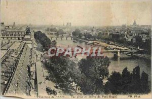 Old Postcard Panorama of Paris taken upstream view of Pont Royal