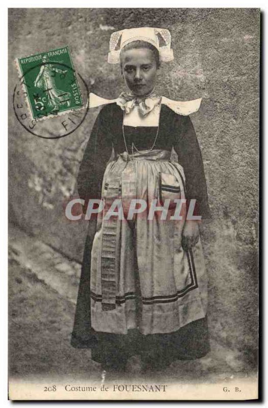 Postcard Old Folk Costume Fouesnant