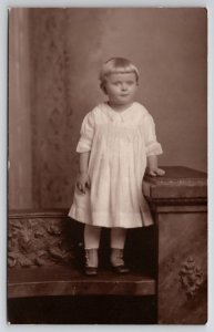 RPPC Cute Little Girl Florence DeLong Studio Photo c1916 Postcard L45