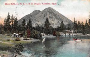 OR, Oregon    BLACK BUTTE-S.P.R.R. ROUTE   Horses, Lake & Boat    1909 Postcard