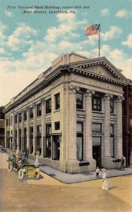 Lynchburg Virginia First National Bank Main Street Vintage Postcard AA111561