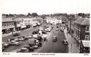 Market Place Wantage Aerial Rug Carpet Store Oxford RPC Postcard