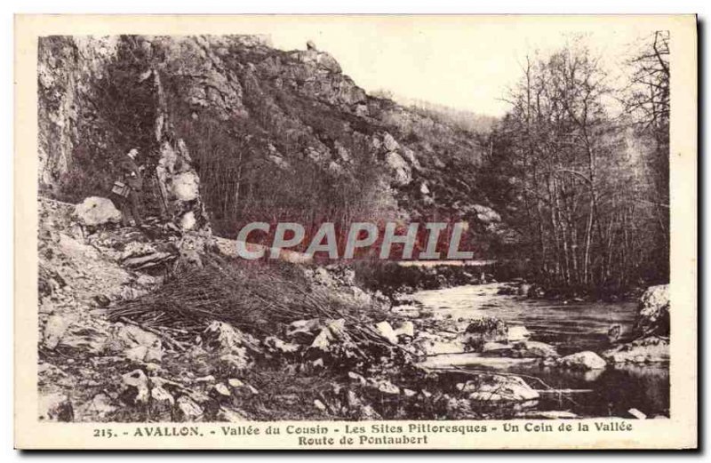 Old Postcard Avallon Valley of the Cousin The Scenic Sites A corner of Valley...