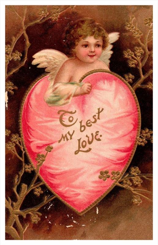 11189  Valantine  cupid in Red Heart , to my best love