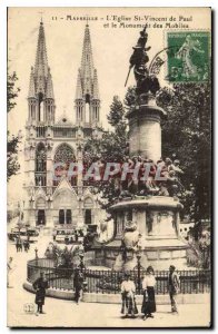 Postcard Old Marseille Church St Vincent de Paul and the Mobile Monument