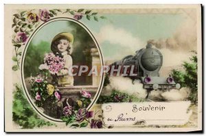 Postcard Old Train Fun Children Reims