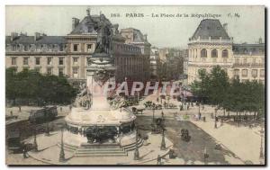 Old Postcard Paris Place de la Republique