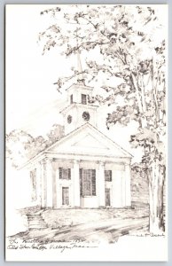 Sketches~Massachusetts~Meeting House Bldg @ Sturbridge Village~Vintage Postcard