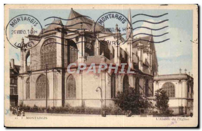 Old Postcard Montargis L & # & # 39abside of 39eglise