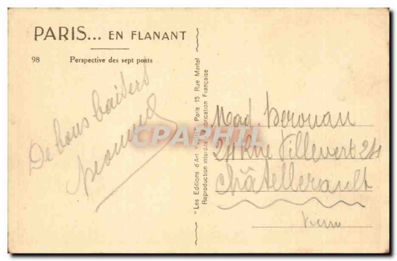 Paris 11 - Prospects of Seven Bridges Old Postcard