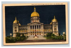 Vintage Curteich Linen Postcard Iowa State Capital - Des Moines IOWA POSTED