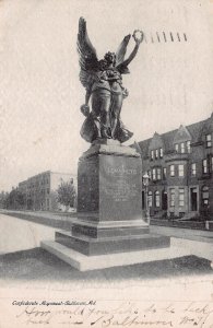 BALTIMORE MD MARYLAND~CONFEDERATE CIVIL WAR MONUMENT~1907 POSTCARD