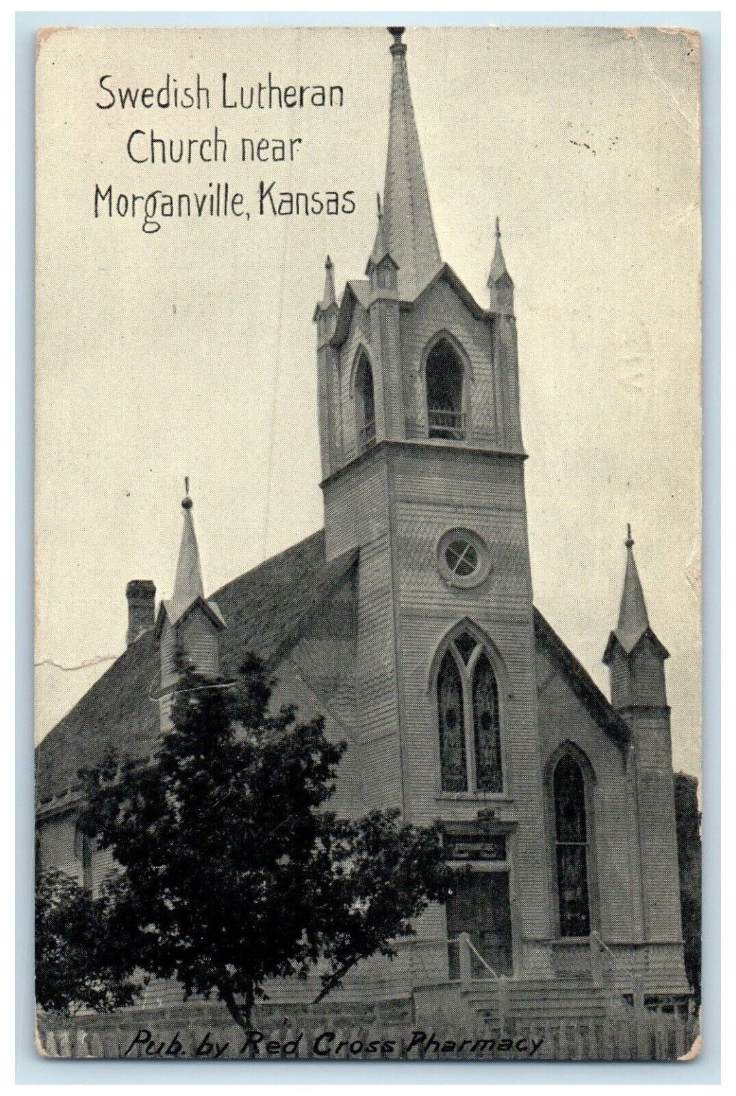 1913 Swedish Lutheran Church Exterior Building Stair Morganville Kansas  Postcard | United States - Kansas - Other, Postcard / HipPostcard, image size:1075x1600