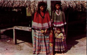 Indian Maids, Child, Musa Isle Indian Village Miami FL Vintage Postcard N78