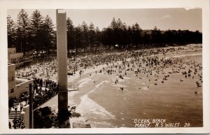 Manly Sydney Australia NSW Ocean Beach #38 Unused RPPC Postcard H48