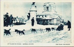 Canada Attelage De Chiens Quebec Dog Team For Races Vintage Postcard C075