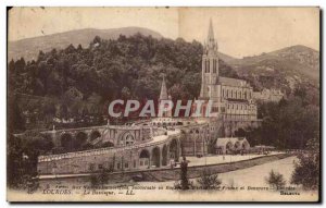 Old Postcard Lourdes Basilica