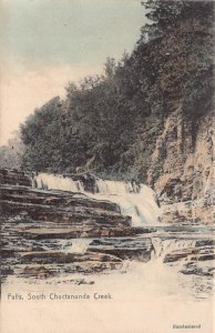 AMSTERDAM NY~WATERFALLS SOUTH CHUCTANUNDA CREEK~1900 CONOVER TINT PHOTO POSTCARD