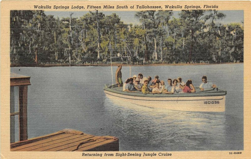 Wakulla Springs Florida 1940s Postcard Wakulla Springs Lodge Boat Jungle Cruise