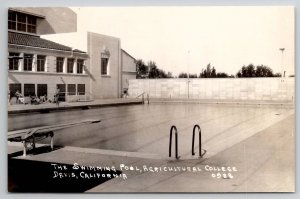 Davis CA RPPC The Swimming Pool Agricultural College Real Photo Postcard L24