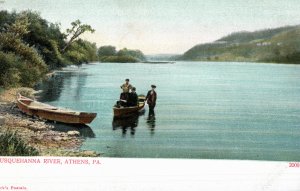 Pre 1907 Undivided Back, Susquehanna River, Athens, Pennsylvania  Pc