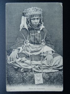 Africa Algeria Arab FEMME DES OULED-NAILS c1906 Postcard by N.B.Phot 