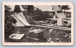 J90/ Berlin Wisconsin Postcard c1910 Cyclone Disaster Storm Ruins 637