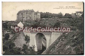 Postcard Old Boussac Le Chateau And The Bridge On The Petite Creuse