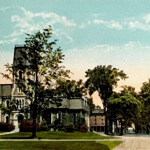 Colby College Grounds View Postcard Waterville Maine University c1900-20s DWS5B