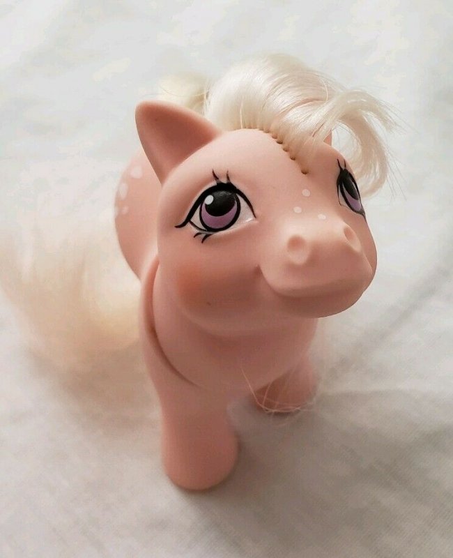 Baby Cotton Candy My Little Pony 1984 G1 W/ Pink Mane, Tail & Body