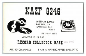 QSL Radio Card From Kankakee ILL. Illinois KAZF 8246