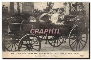 Old Postcard Tour of English sovereigns Paris 1914 spring review Royal pram g...