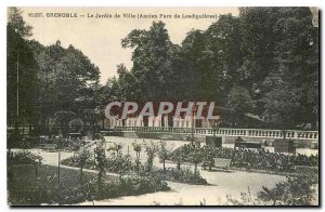 Old Postcard Grenoble Old Town Garden Park Lesdiguires