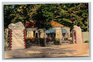 Vintage 1940's Postcard Entrance to the Zoo in Memphis Tennessee