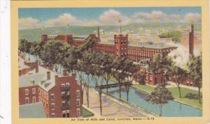 Maine Lewiston Air View Of The Mills and Canal Dexter Press