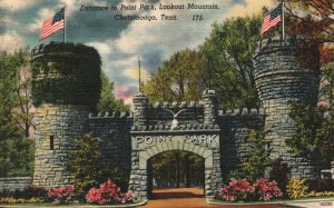 Vintage Postcard 1949 Entrance To Point Park Lookout Mountain Chattanooga TN