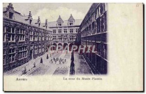 Old Postcard Belgium Antwerp Museum Plantin The courtyard (both silver)