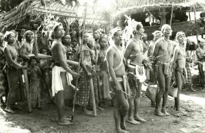 malay malaysia, PAHANG, Cameron Highlands, Group of Natives (1973) RPPC Postcard