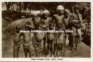 yemen, ADEN LEHEJ, Native Arab Kiddies, Young Boys (1930s) RPPC