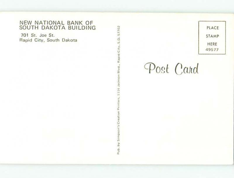 Unused Pre-1980 NEWLY BUILT - NATIONAL BANK BUILDING Rapid City SD t5017