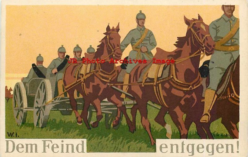 German Military Propaganda, Signed W.I., Dem Feind Entgegen! The Enemy