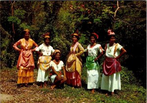 Martinique BEAUTIFUL WOMEN/PRETTY DRESSES Martinican Folklore Group 4X6 Postcard